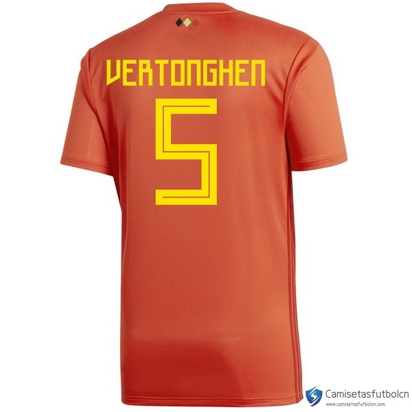 Camiseta Seleccion Belgica Primera equipo Vertonghen 2018 Rojo